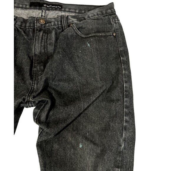 Y2K Rocawear Black Jeans Men W38 Hip Hop Thrashed Premium Quality Cotton Blend - Picture 11 of 12
